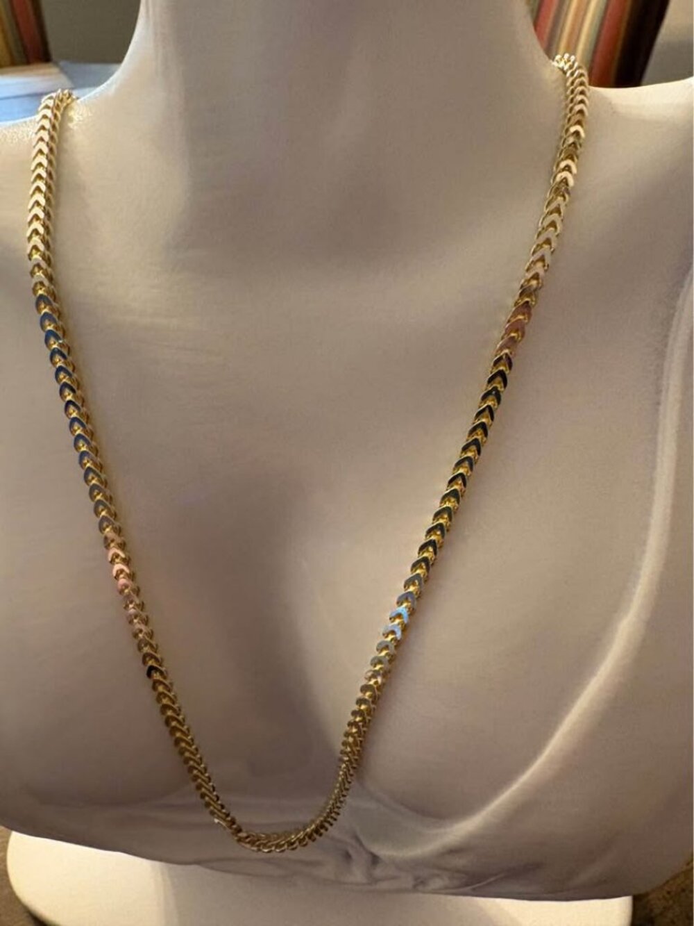 18” Sterling Silver Gold-Over Franco Chain Necklace 2.9mm 8.9 Grams